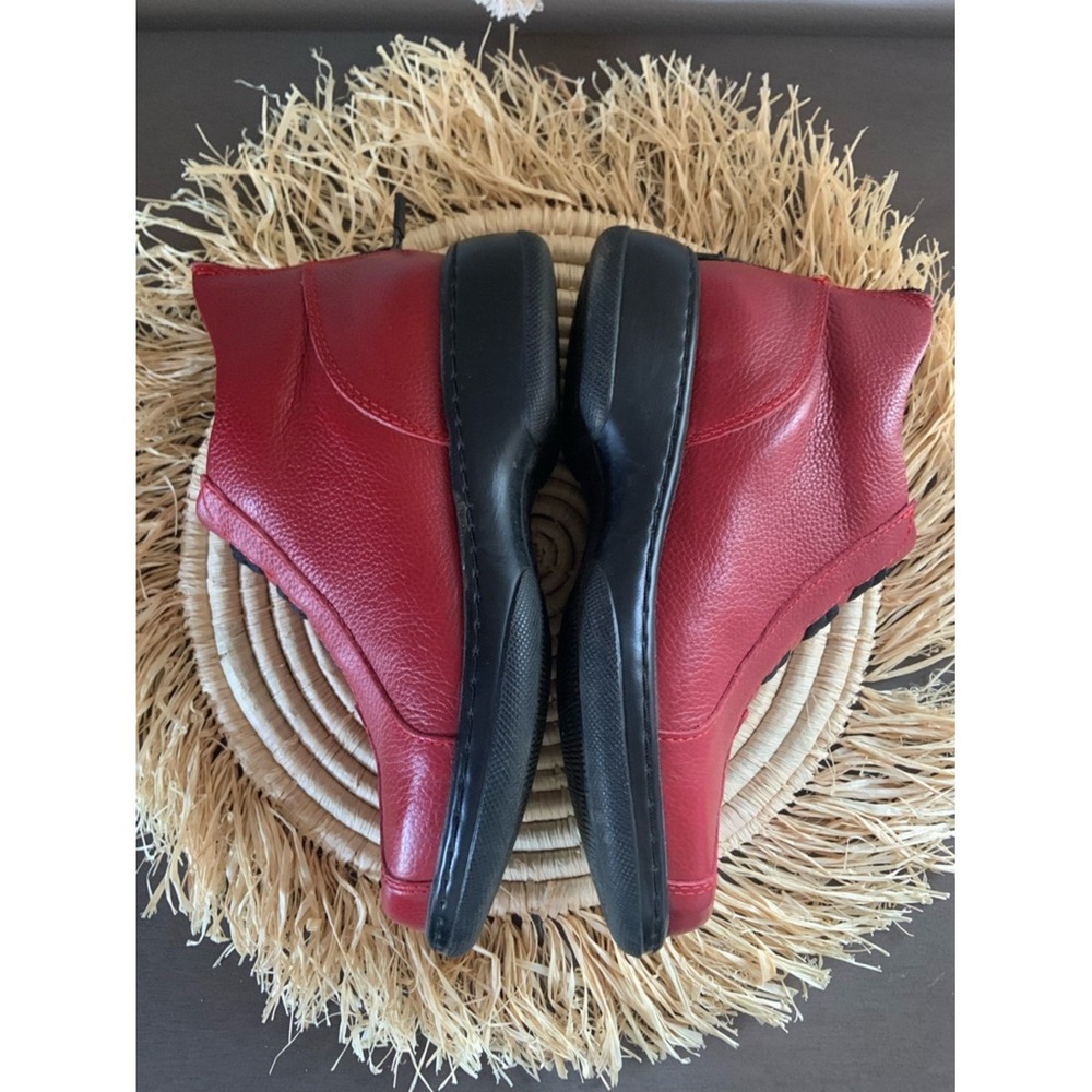 DANSKO Erin Red Leather Slip On Zip Up Leather Ankle Boots 37 - Picture 11 of 16